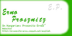 erno prosznitz business card